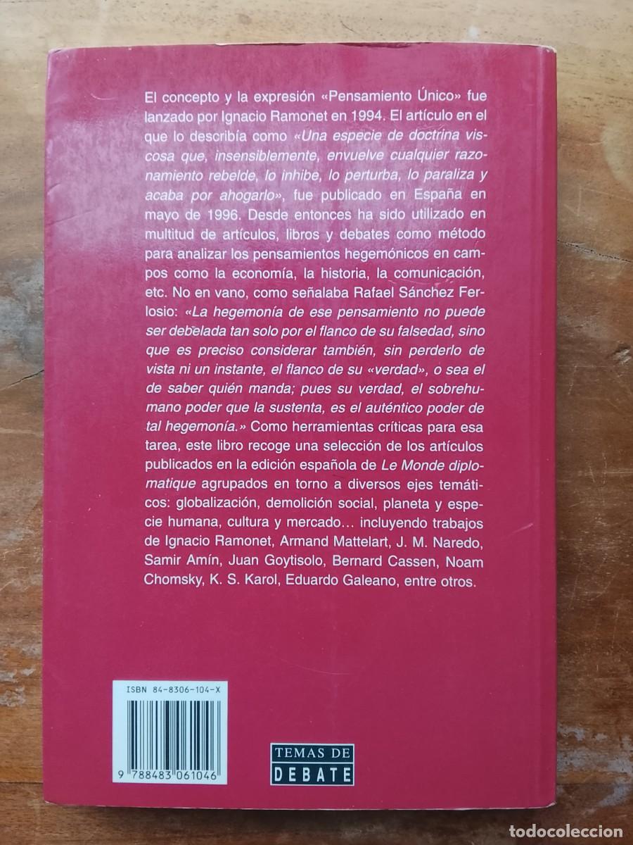 Libros de segunda mano: Pensamiento cr&iacute;tico VS pensamiento &uacute;nico - Foto 7