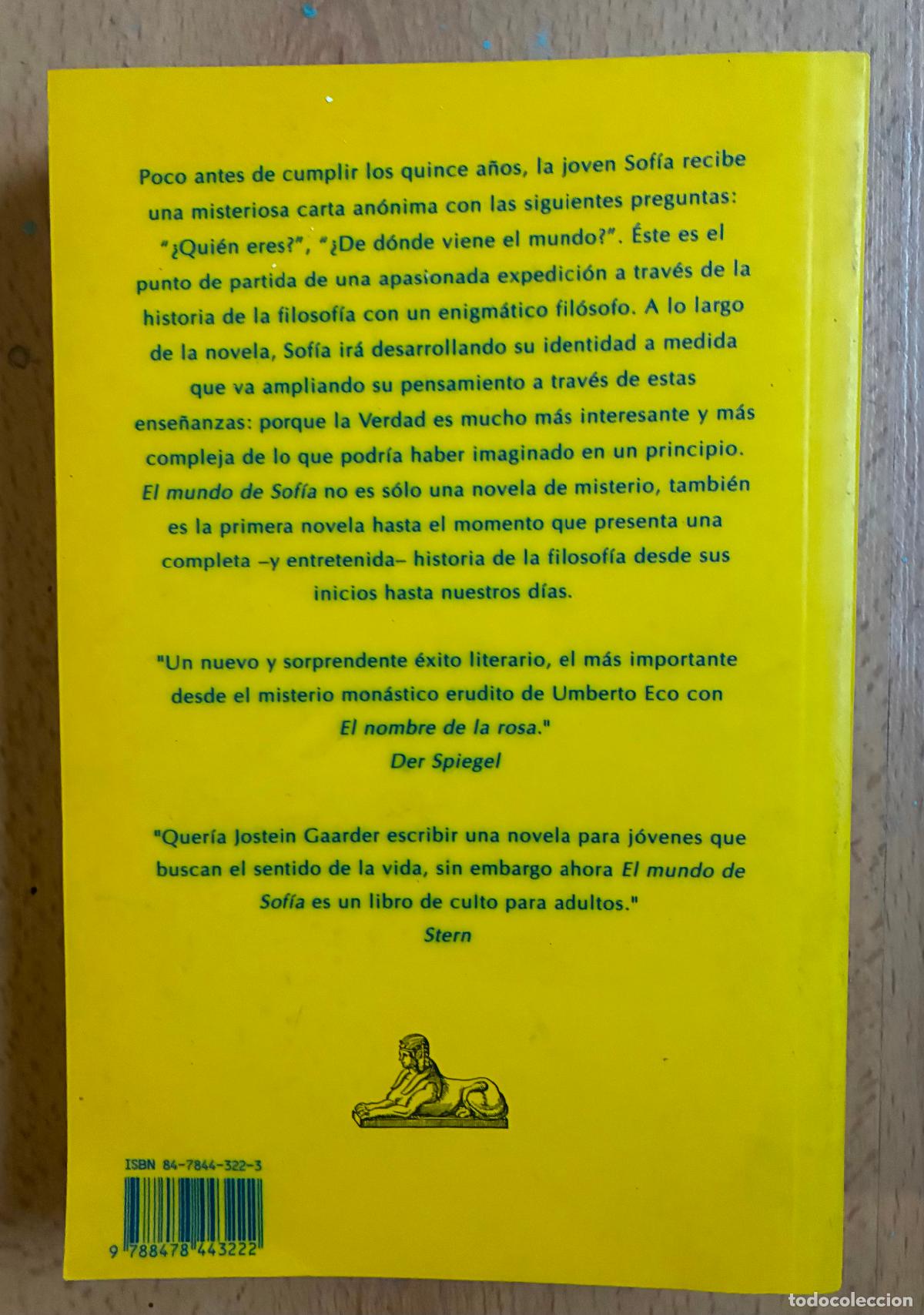 Libros de segunda mano: EL MUNDO DE SOFIA, Jostein Gaarder - Foto 2