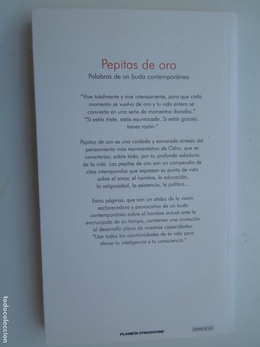 Libros de segunda mano: PEPITAS DE ORO - OSHO - PLANETA DEAGOSTINI 2007. - Foto 2