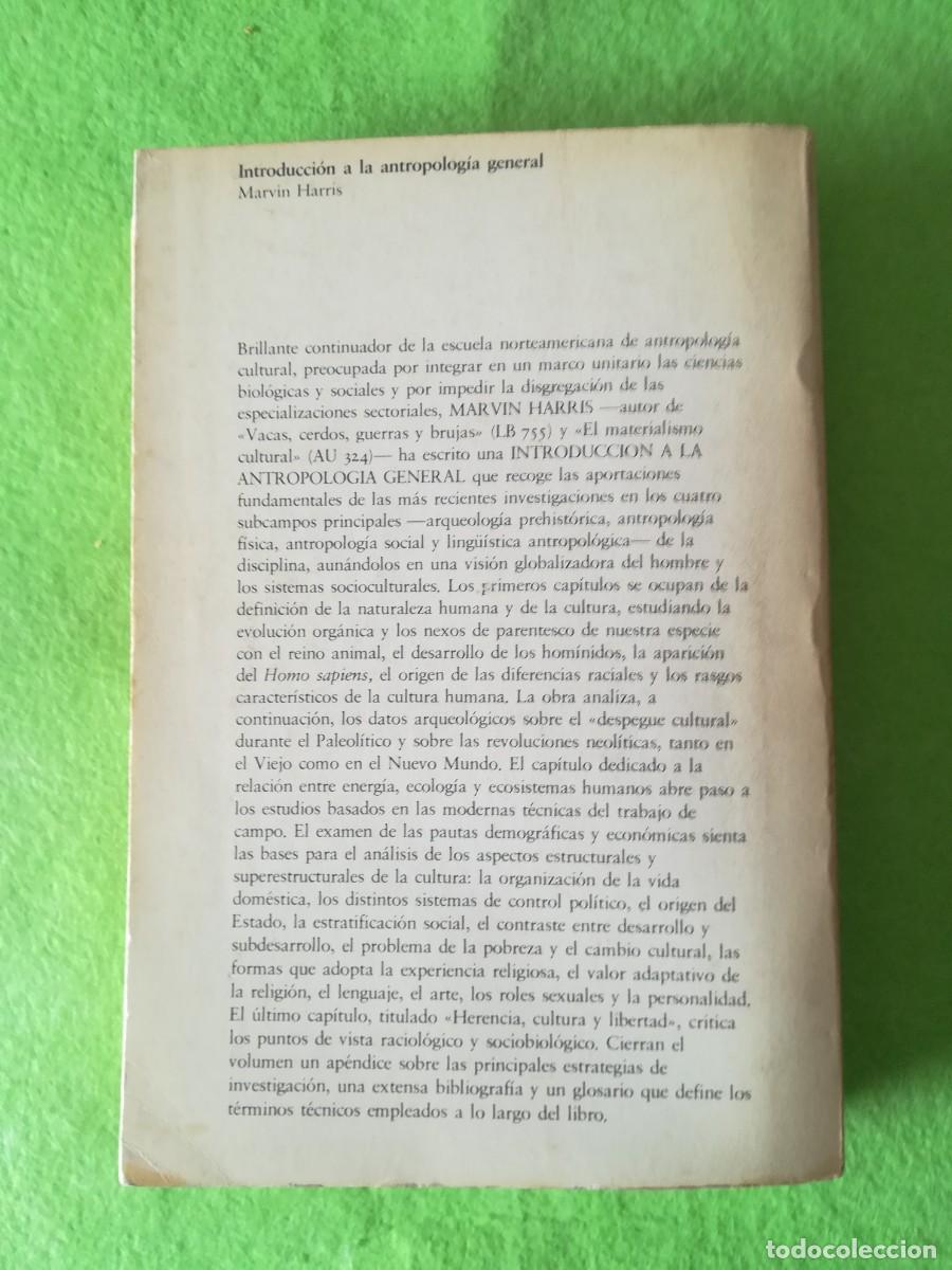 Libros de segunda mano: Introduccion a la antropologia general Marvin Harris Alianza 1982 - Foto 2