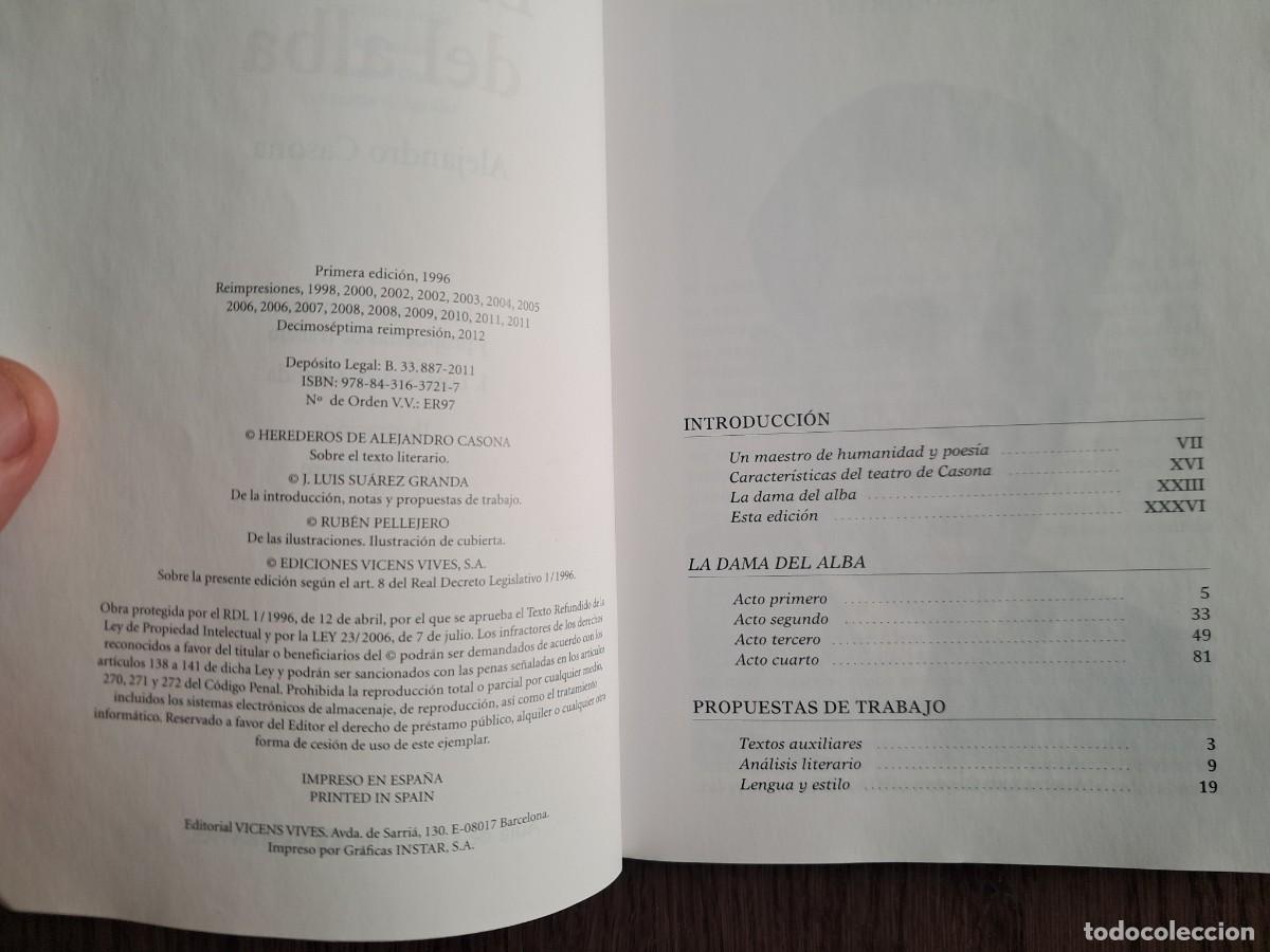 Libros de segunda mano: libro usado, la dama del alba, Alejandro Casona. Ediciones Vicens Vives, a&ntilde;o 2011. - Foto 2
