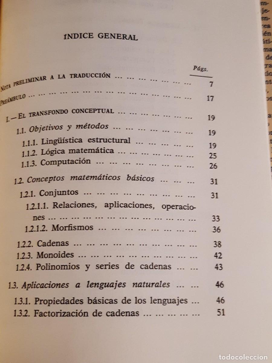 Libros de segunda mano: MODELOS MATEM&Aacute;TICOS EN LING&Uuml;&Iacute;STICA .- MAURICE GROSS. - Foto 3