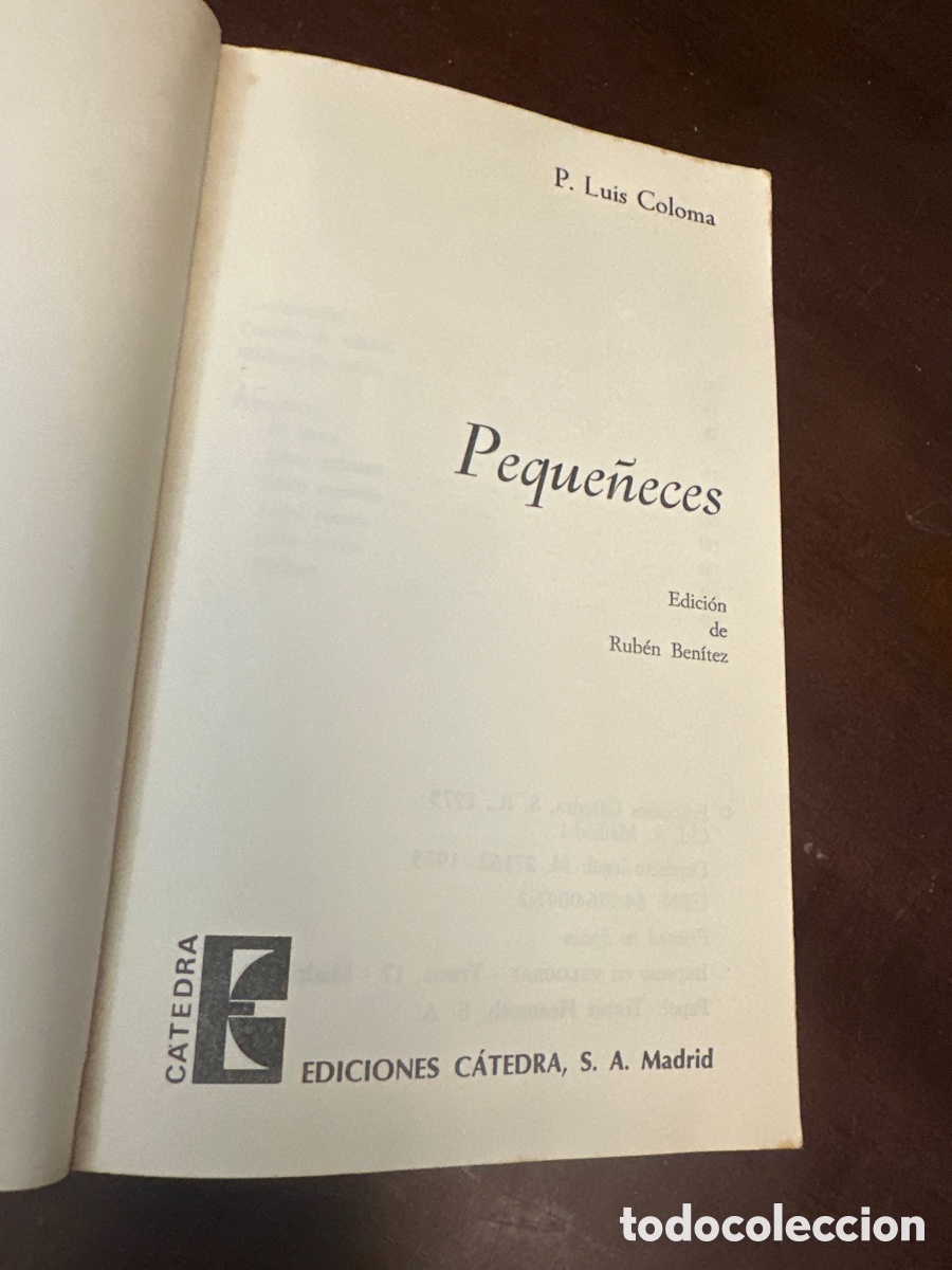 Libros de segunda mano: LUIS COLOMA. PEQUE&Ntilde;ECES. EDICIONES CATEDRA. 1975 - Foto 3
