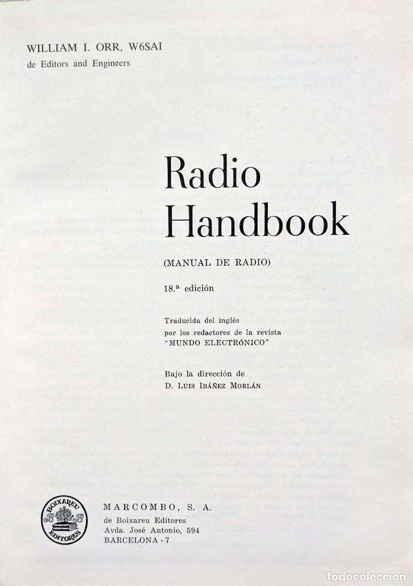 Libros de segunda mano: Radio Handbook Edici&oacute;n 18&ordf; Espa&ntilde;ol, Editorial Marcombo - Foto 3