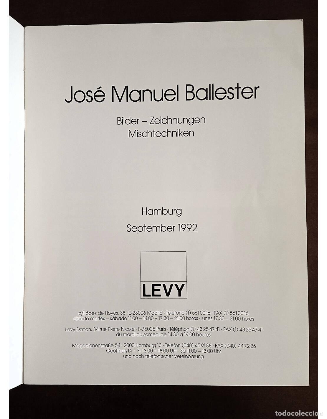 Libros de segunda mano: JOS&Eacute; MANUEL BALLESTER. BALLESTER, Jos&eacute; Manuel. Ediciones Levy. 1992. - Foto 2