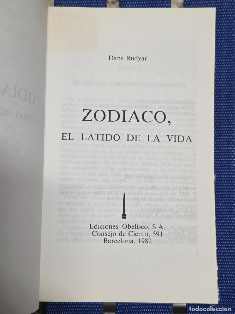 Libros de segunda mano: Zodiaco (El Latido De La Vida) Dane Rudyar - OBELISCO 1982 - Foto 3