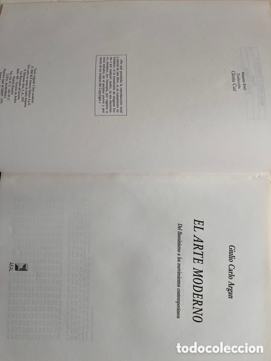 Libros de segunda mano: El Arte Moderno - Giulio Carlo Argan - Foto 3