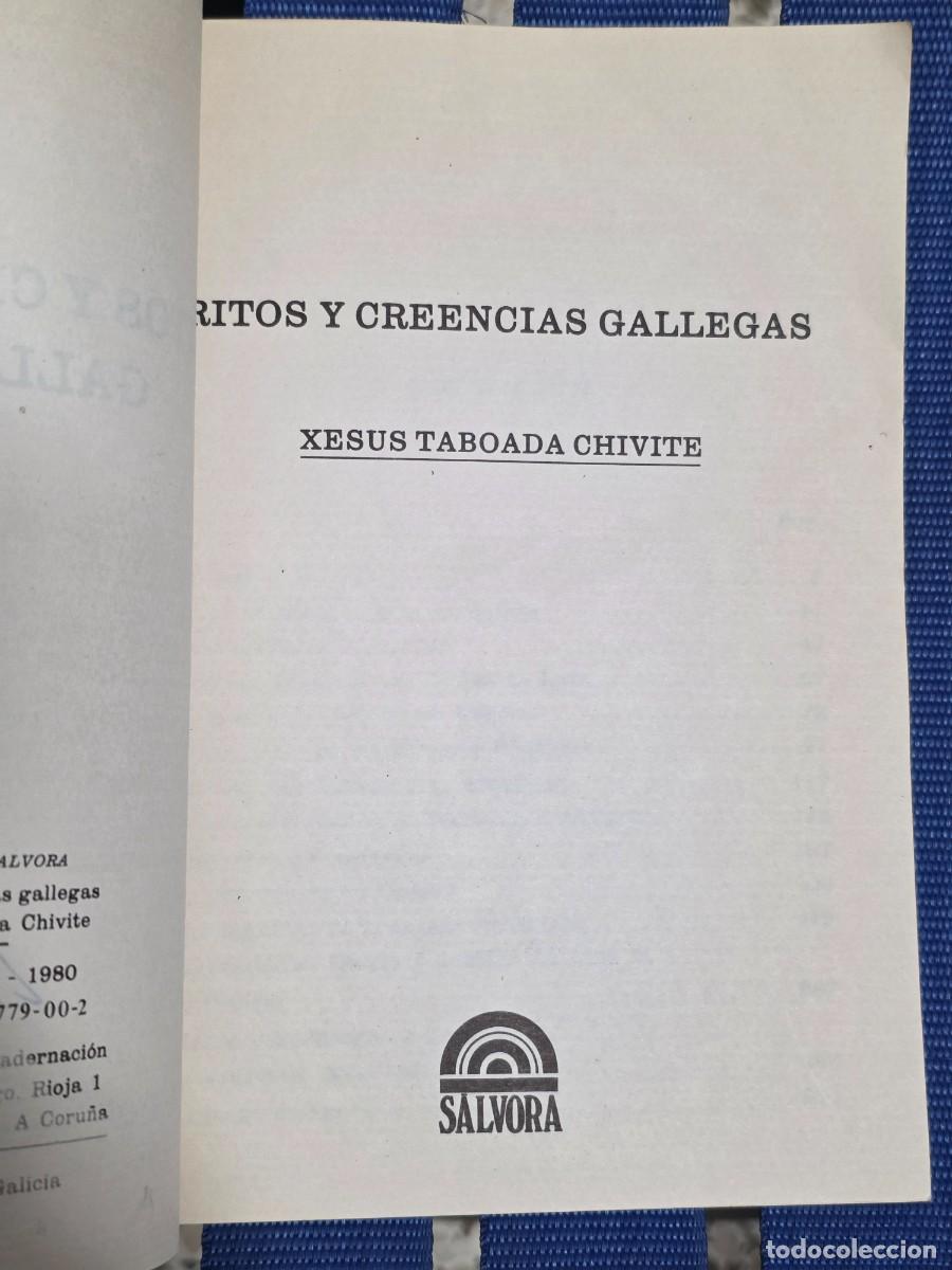 Libros de segunda mano: Ritos y Creencias Gallegas, Xesus Taboada - SALVORA 1980 - Foto 3