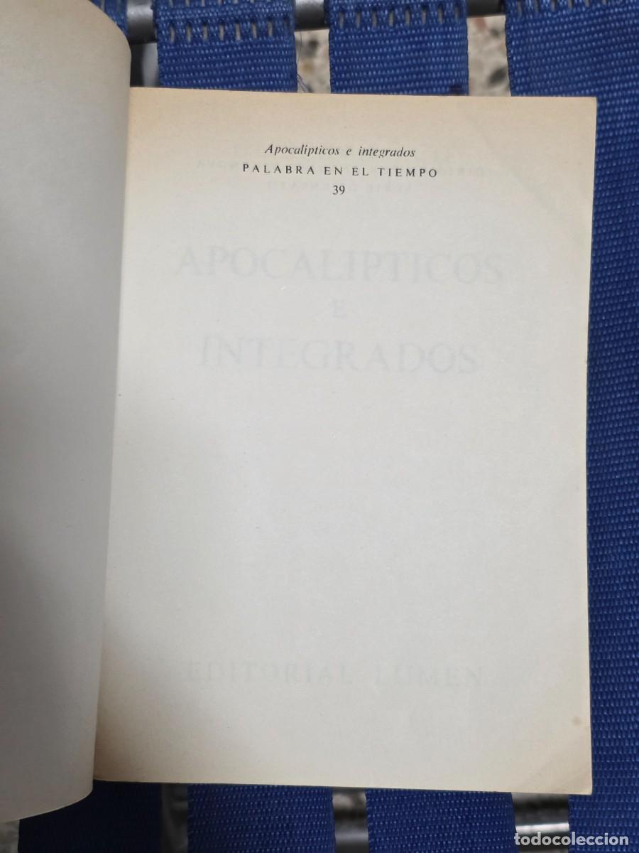 Libros de segunda mano: Apocalipticos E Integrados, Umberto Eco - LUMEN 1981 - Foto 2