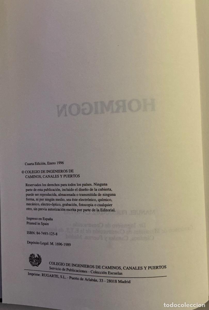 Libros de segunda mano: HORMIG&Oacute;N de Manuel Fern&aacute;ndez C&aacute;novas - Foto 2