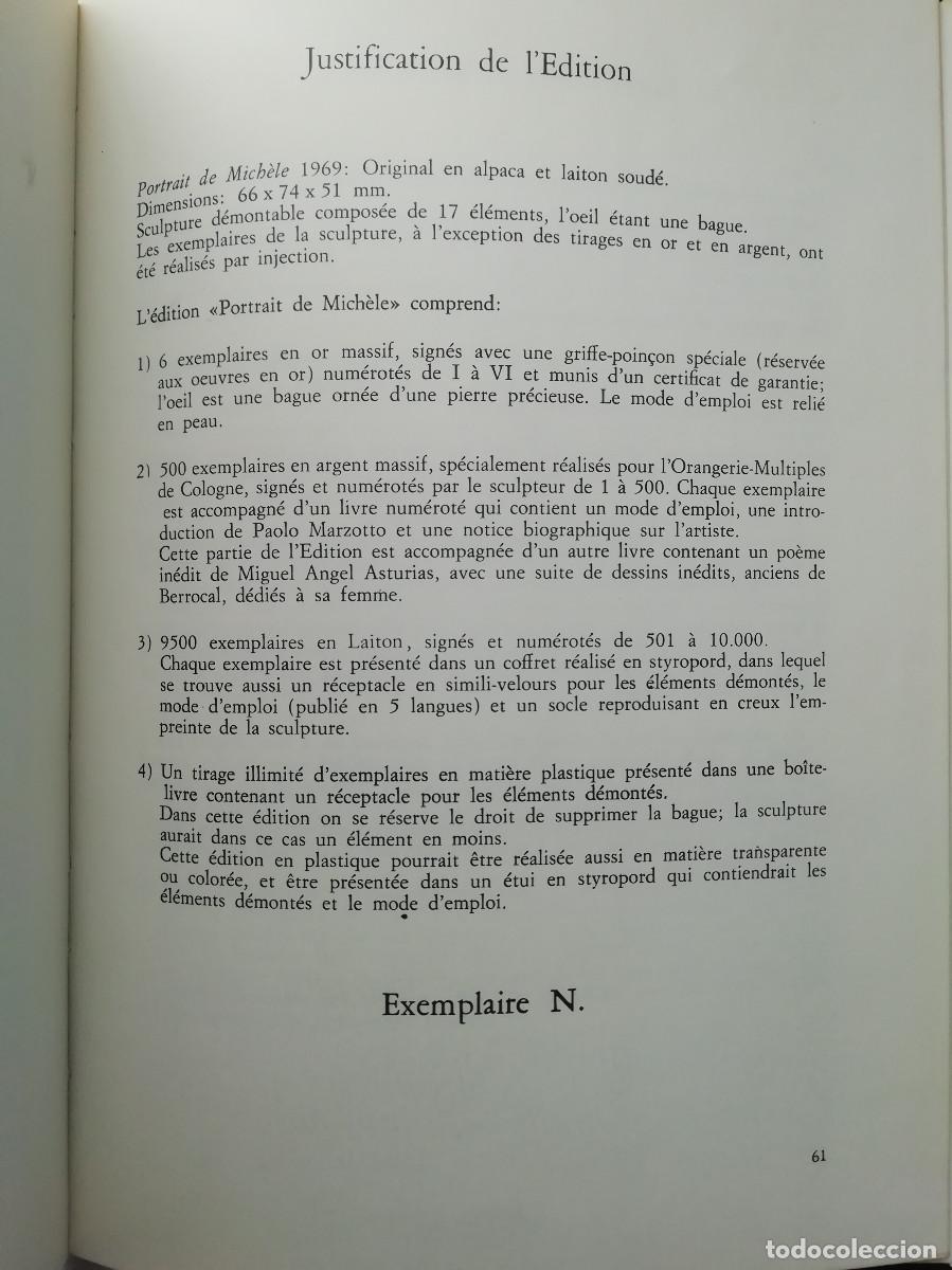 Libros de segunda mano: Portrait de Michele. Instrucciones para el montaje - Berrocal - Foto 11