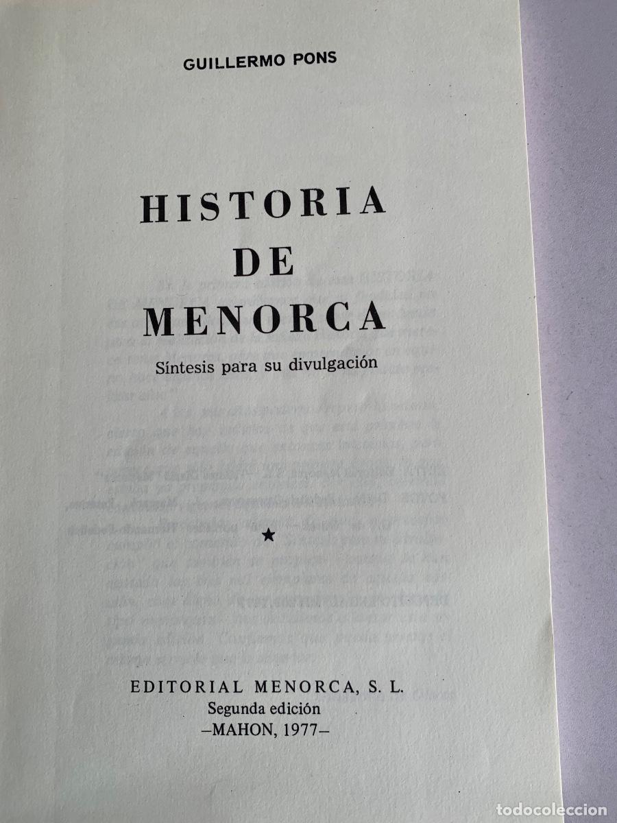 Libros de segunda mano: Historia de Menorca (Bols 40) - Foto 2