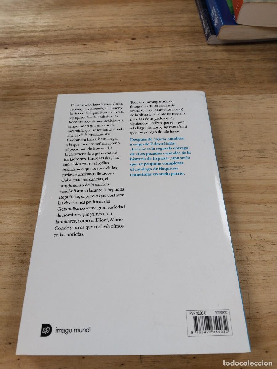 Libros de segunda mano: Avaricia - Juan Eslava Gal&aacute;n - Foto 2