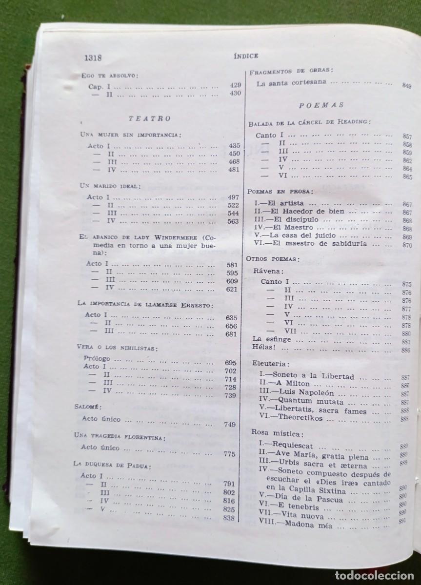 Libros de segunda mano: OBRAS COMPLETAS DE OSCAR WILDE - AGUILAR - 1966 - D20 - Foto 5