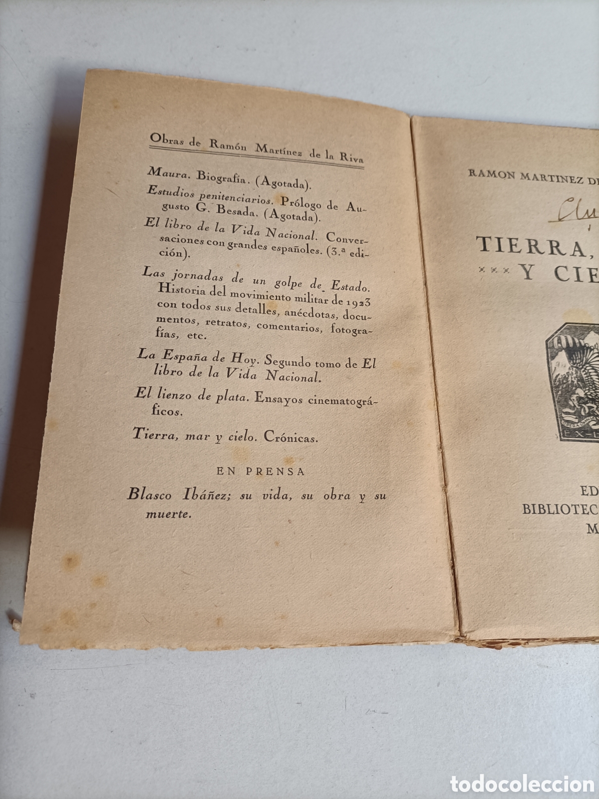 Libros de segunda mano: Tierra mar y cielo. Ram&oacute;n Mart&iacute;nez De la Riva - Foto 5