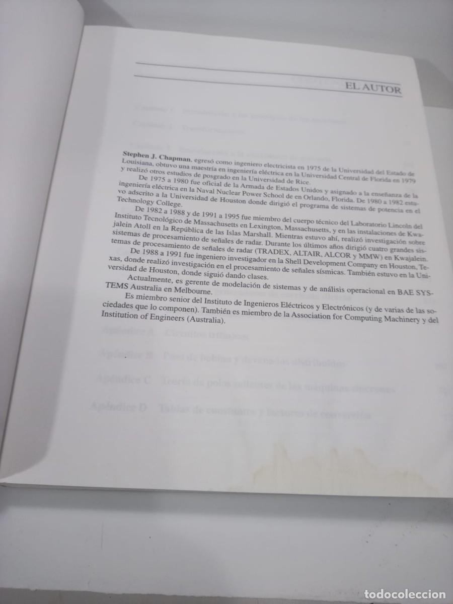 Libros de segunda mano: M&Aacute;QUINAS EL&Eacute;CTRICAS 4a. Edici&oacute;n Chapman Stephen - Foto 6