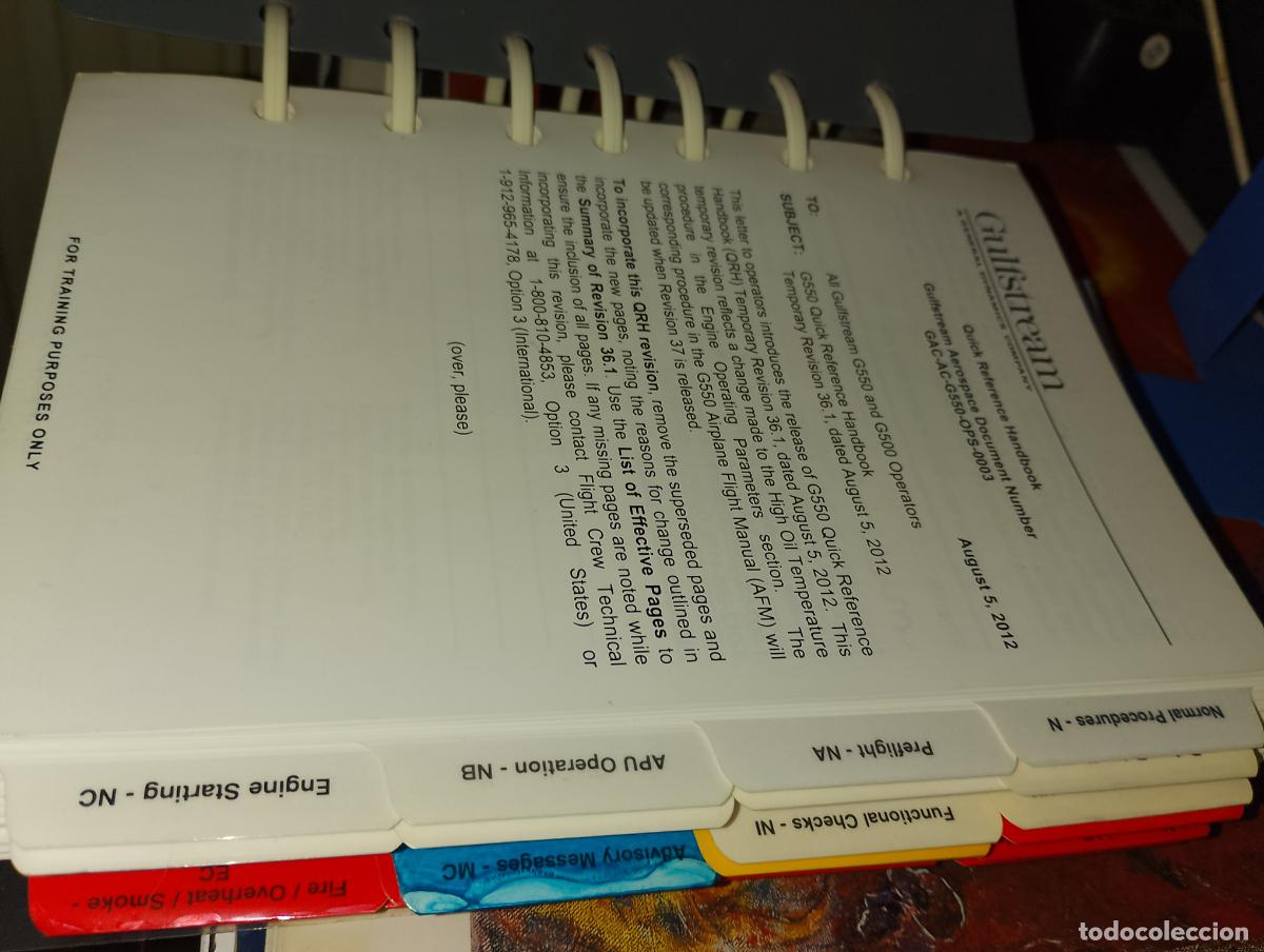 Libros de segunda mano: G550 GULFSTREAM QUICK REFERENCE HANDBOOK , August 5, 2012 - Foto 5