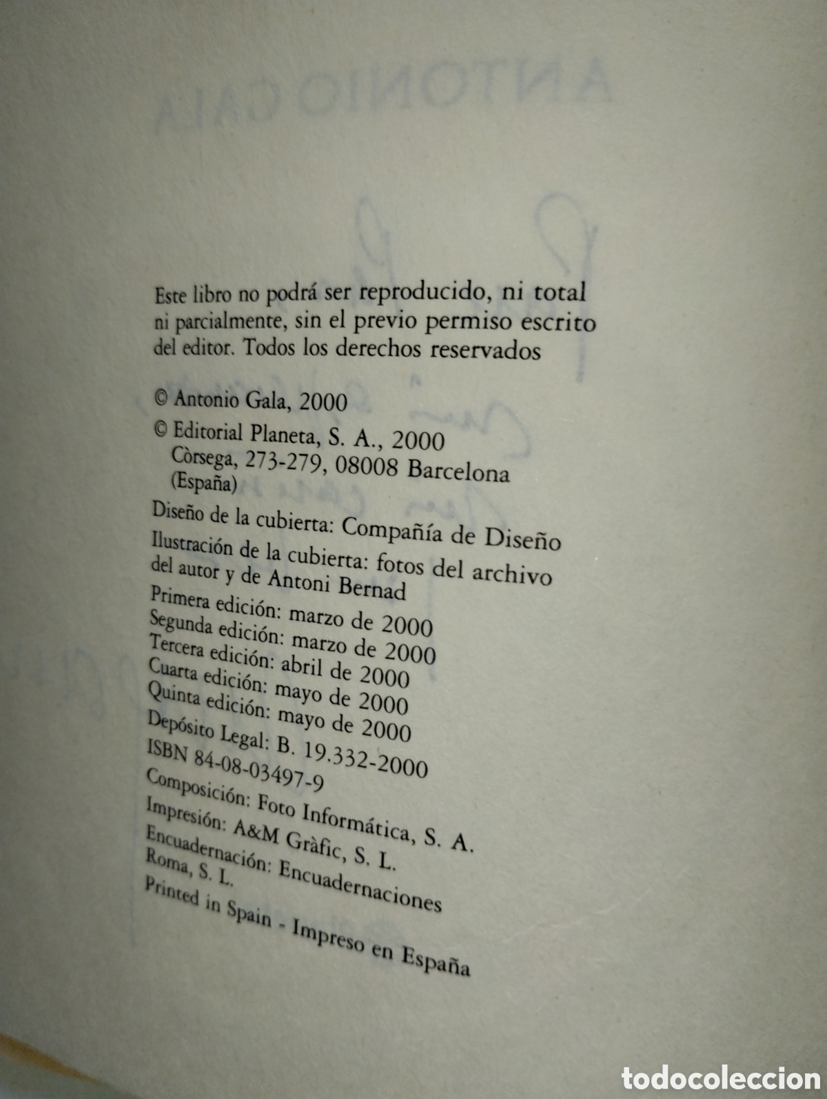 Libros de segunda mano: AHORA HABLAR&Eacute; DE MI, GALA, ANTONIO - Foto 5