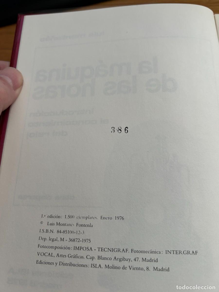 Libros de segunda mano: La maquina de las horas. Luis Monta&ntilde;es. Ediciones Isla 1975 - Foto 4