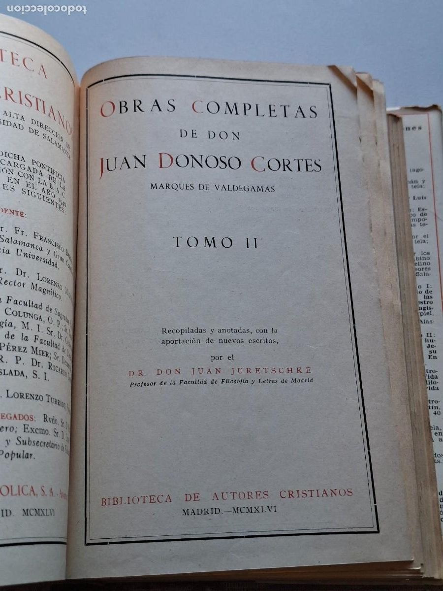 Libros de segunda mano: 1946. OBRAS COMPLETAS. DONOSO CORTES. BAC. 2 TOMOS - Foto 11