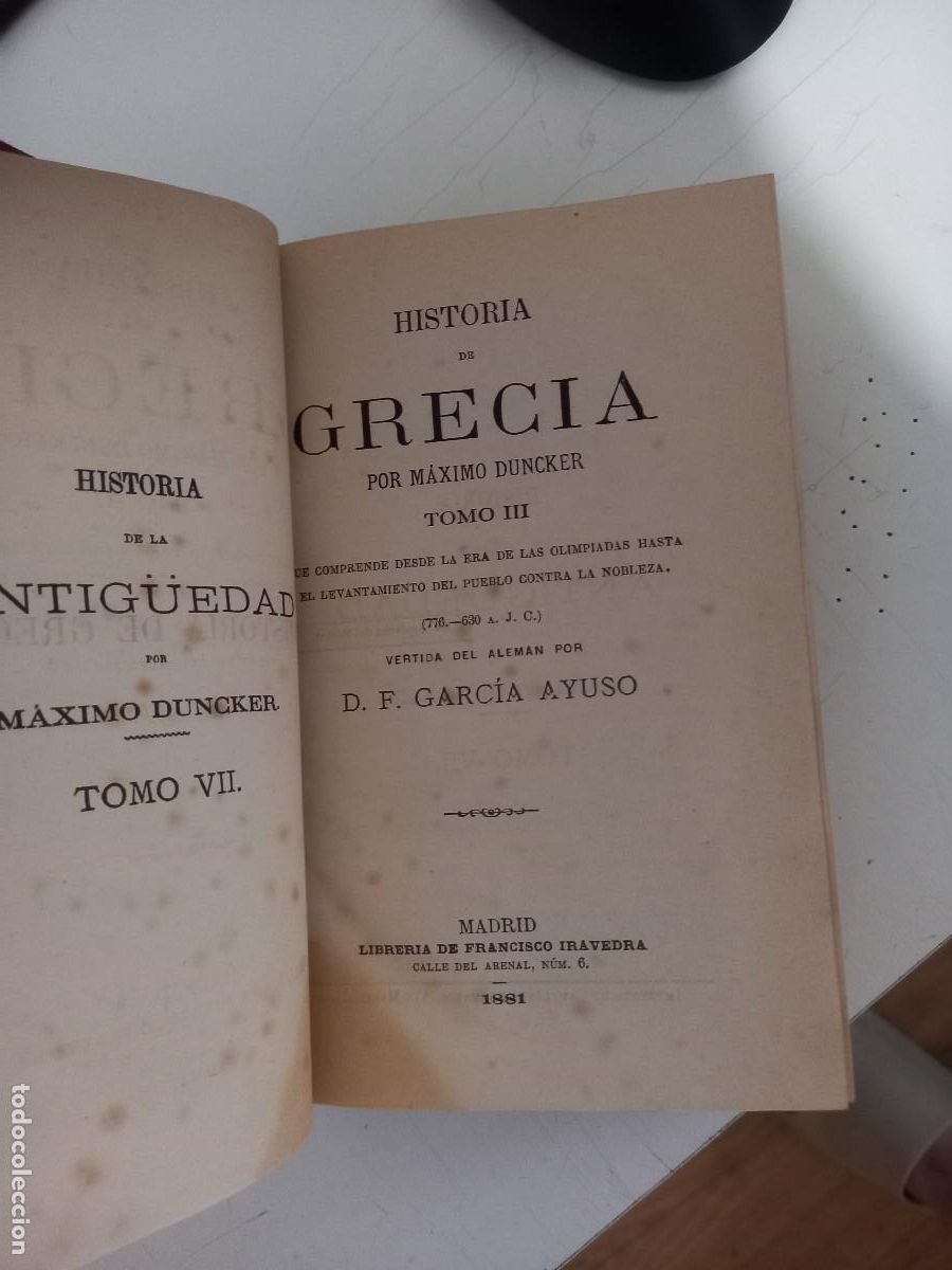 Libros de segunda mano: DUNCKER,Maximo ,HISTORIA de Grecia,tapa dura, - Foto 9