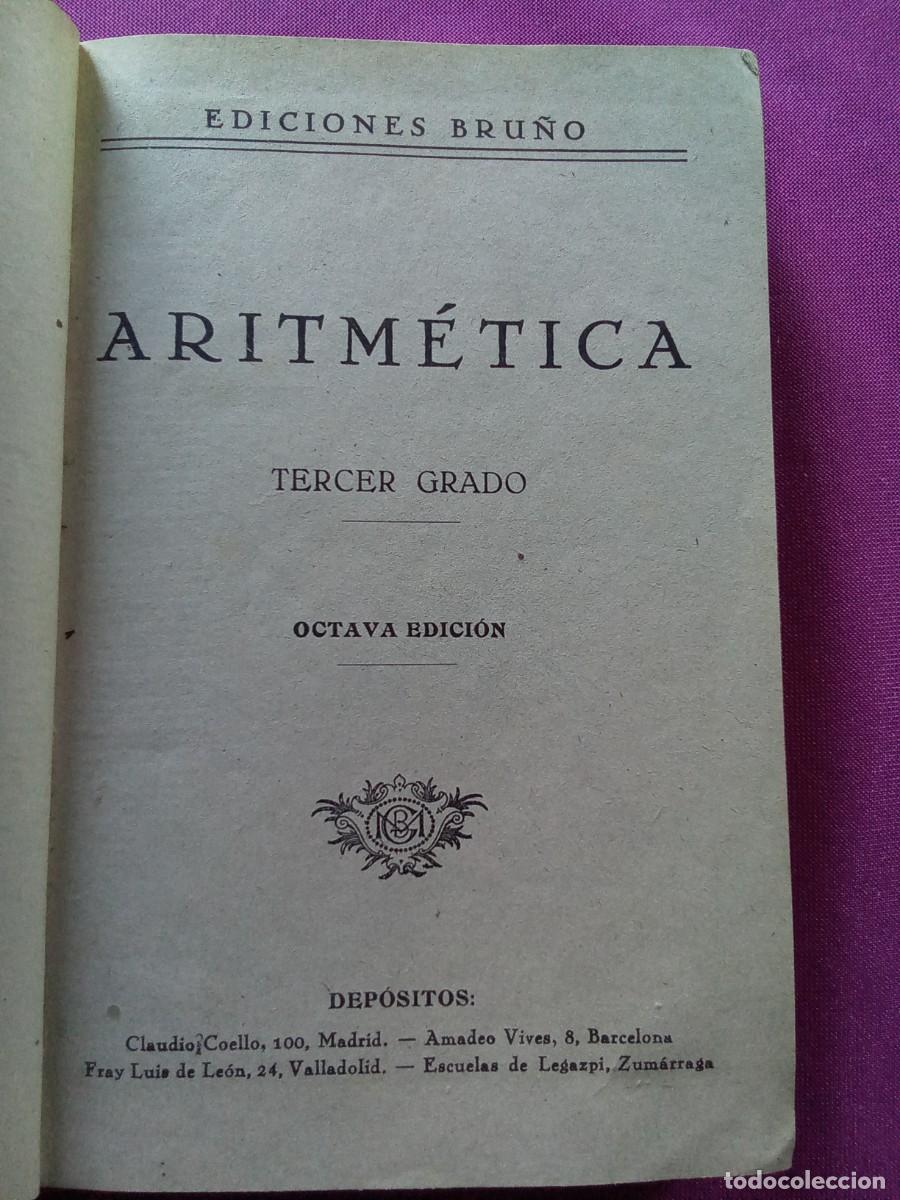 Libros de segunda mano: TRATADO DE ARITM&Eacute;TICS.TERCER GRADO.BRU&Ntilde;O.LV5 4 - Foto 2