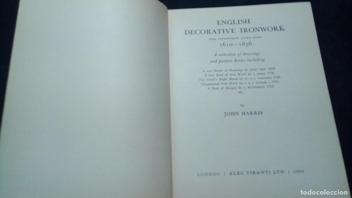 Libros de segunda mano: ENGLISH DECORATIVE IRONWORK 1610-1836. JOHN HARRIS. - Foto 1