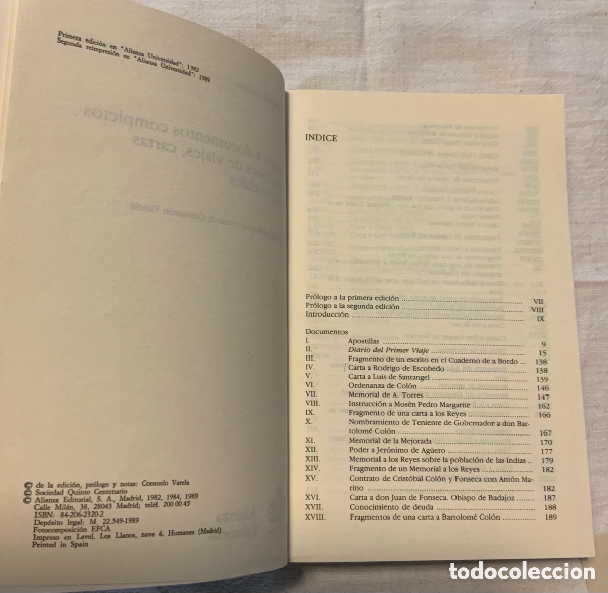 Libros de segunda mano: Crist&oacute;bal Col&oacute;n. Textos y documentos completos. C. Varela - Foto 3