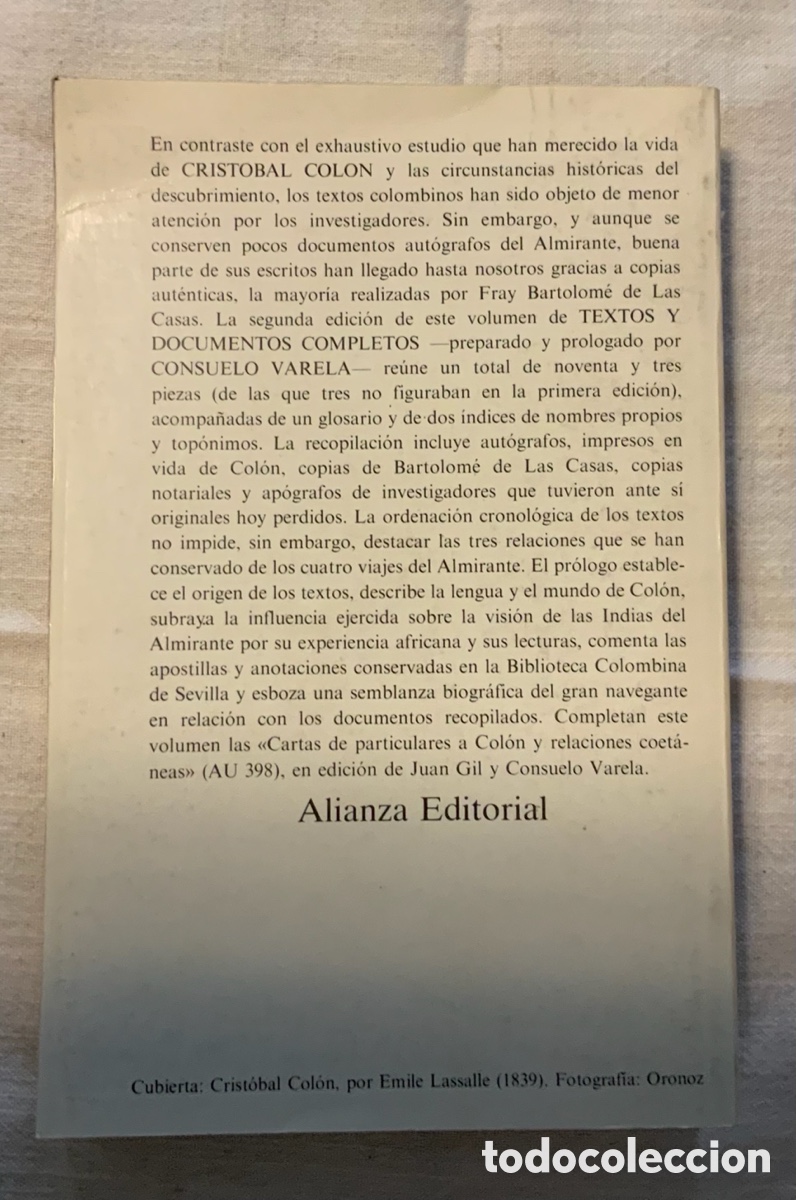Libros de segunda mano: Crist&oacute;bal Col&oacute;n. Textos y documentos completos. C. Varela - Foto 7