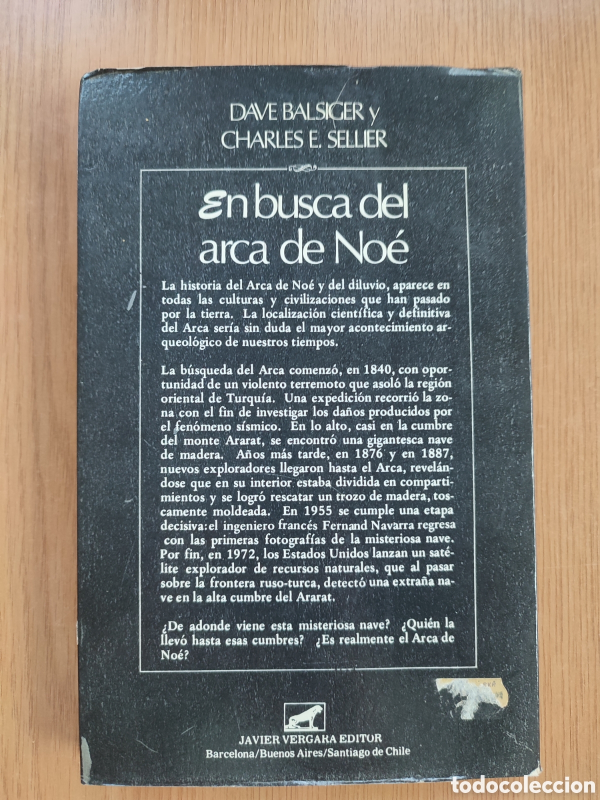 Libros de segunda mano: En busca del arca de Noe. Balsiger-Sellier. Vergara - Foto 2