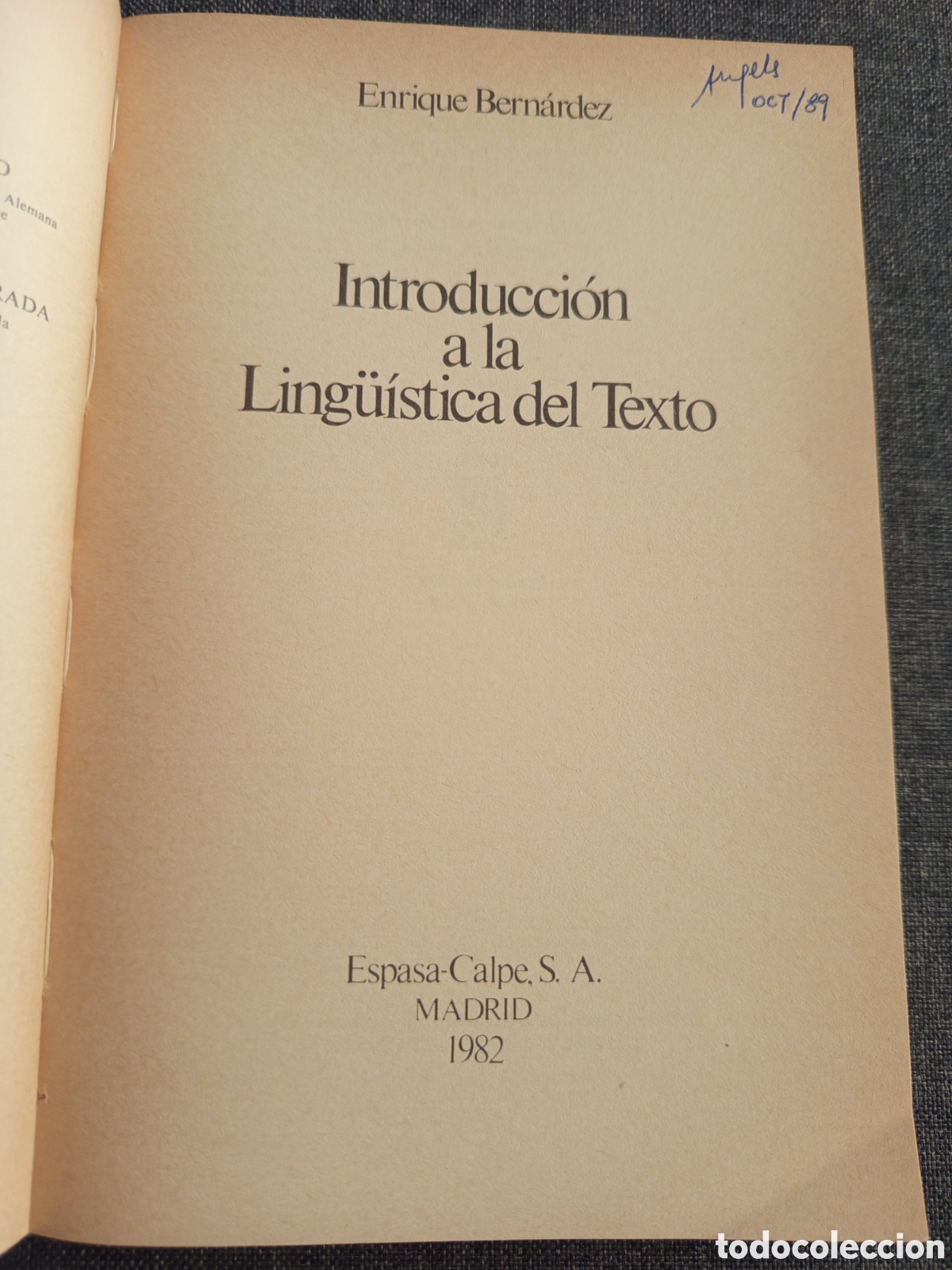 Libros de segunda mano: INTRODUCCION A LA LING&Uuml;ISTICA DEL TEXTO (ENRIQUE BERNARDEZ) - Foto 2