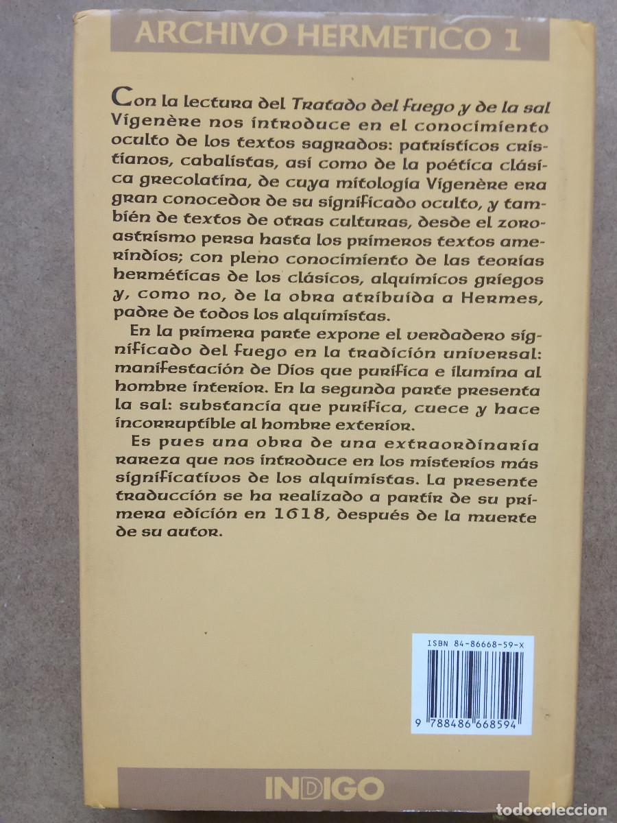 Libros de segunda mano: Tratado del fuego y de la sal - Bla&iacute;se de Vigen&egrave;re - Foto 2