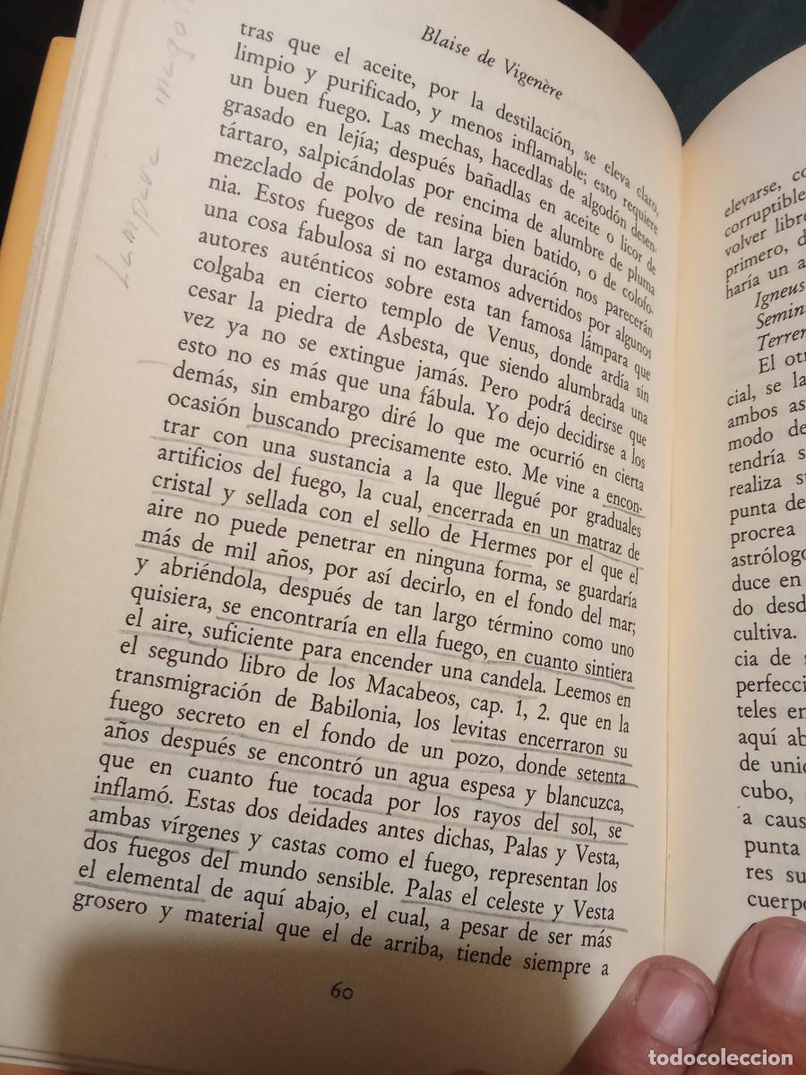 Libros de segunda mano: Tratado del fuego y de la sal - Bla&iacute;se de Vigen&egrave;re - Foto 5