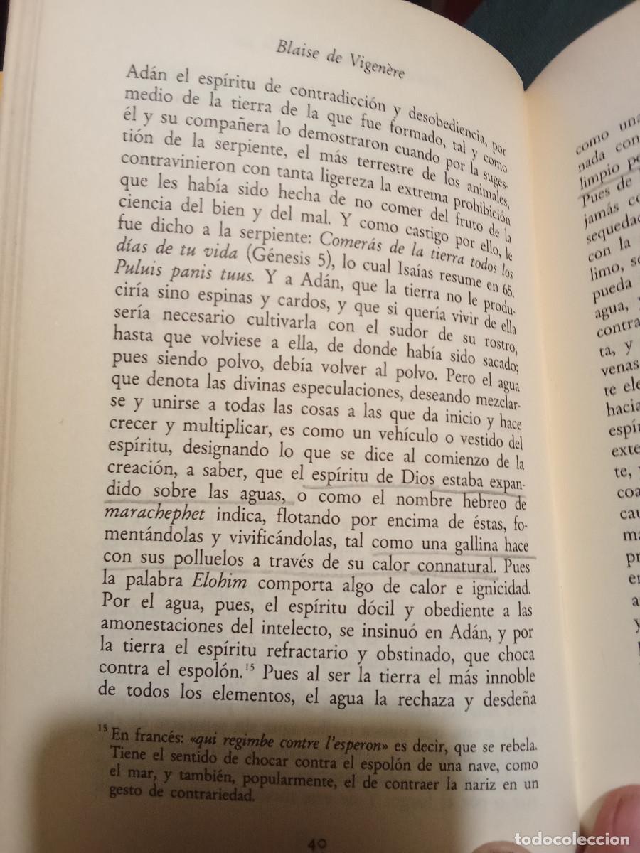 Libros de segunda mano: Tratado del fuego y de la sal - Bla&iacute;se de Vigen&egrave;re - Foto 6