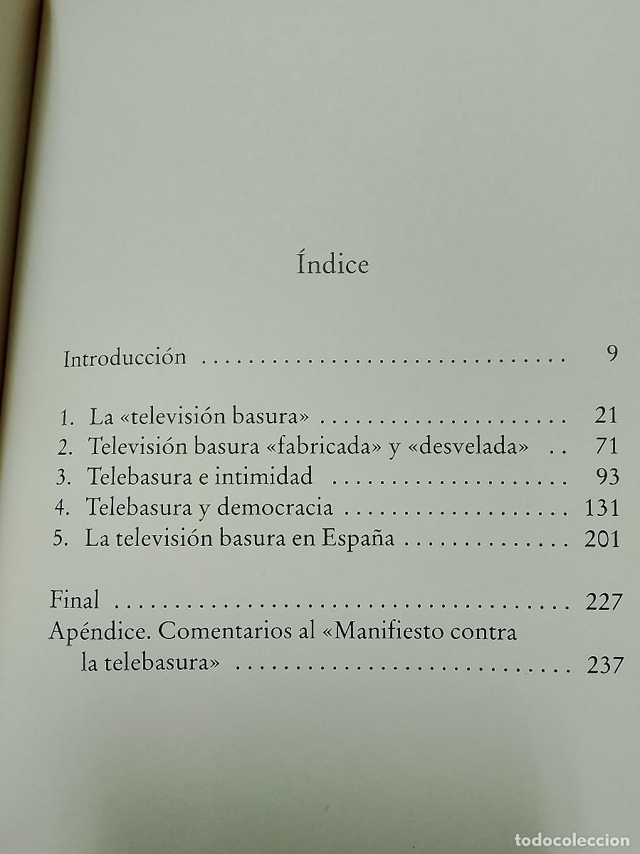 Libros de segunda mano: Gustavo Bueno: Telebasura y democracia (Ediciones B. 2002) - Foto 3