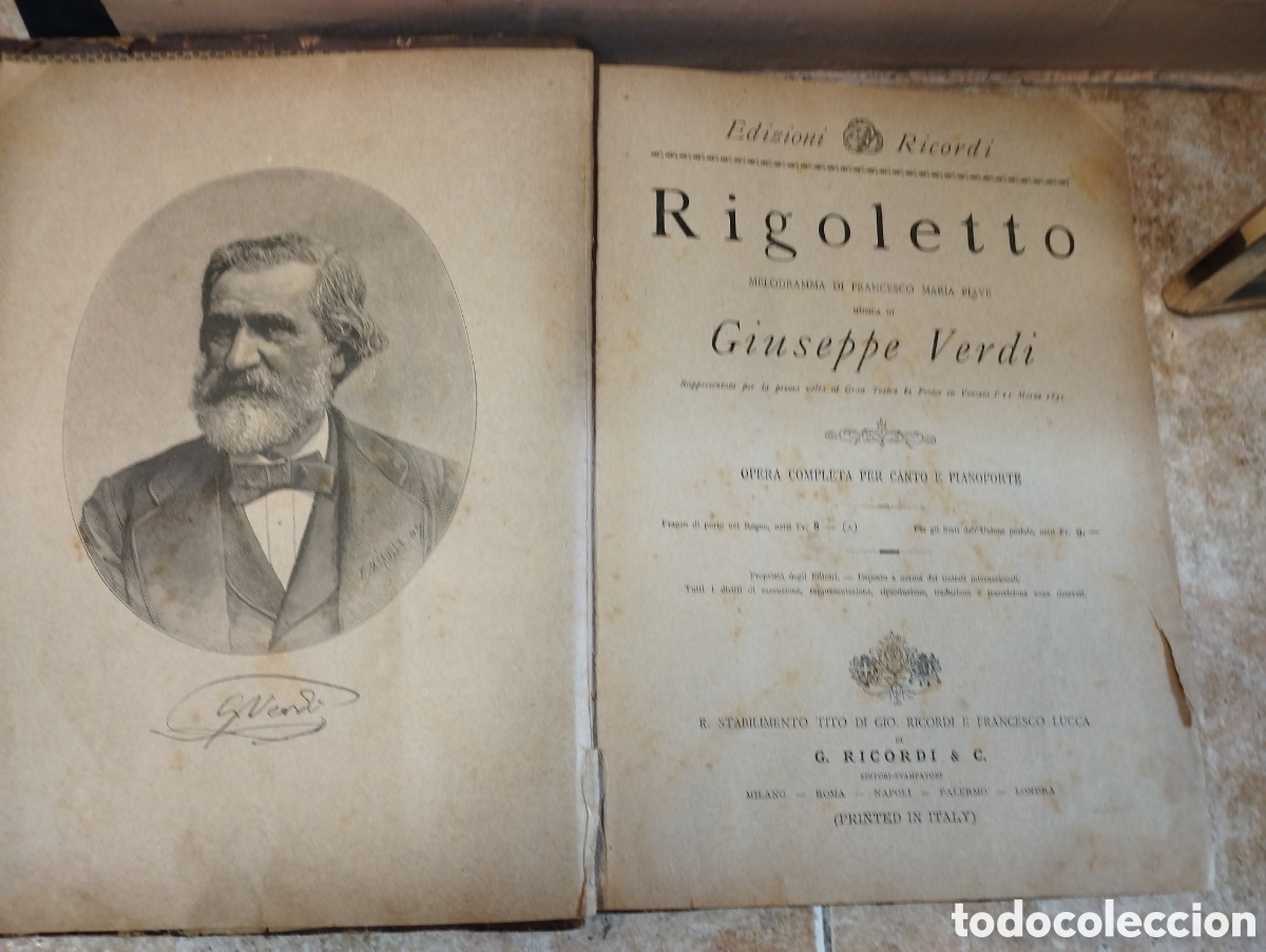 Libros de segunda mano: Rigoletto Giuseppe Verdi antiguo libro - Foto 3
