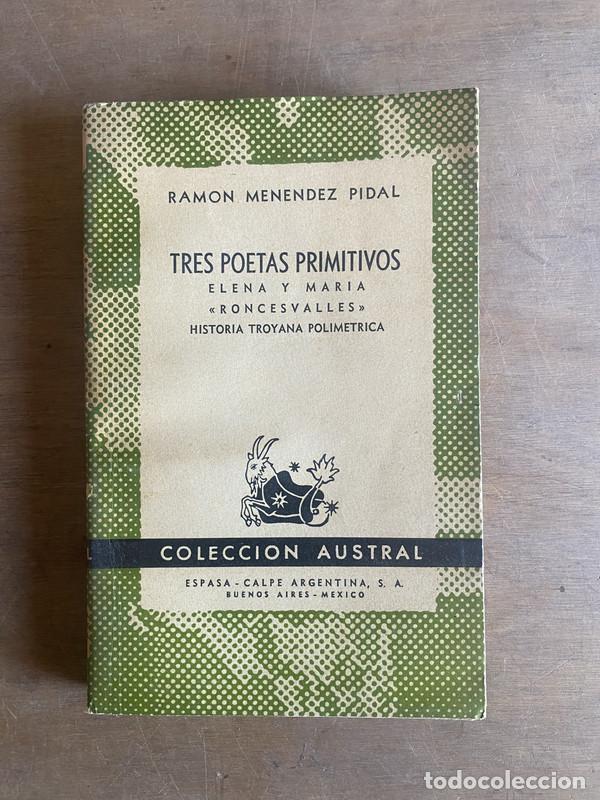 Libros de segunda mano: Tres poetas primitivos - Menendez Pidal Ramon - Foto 1