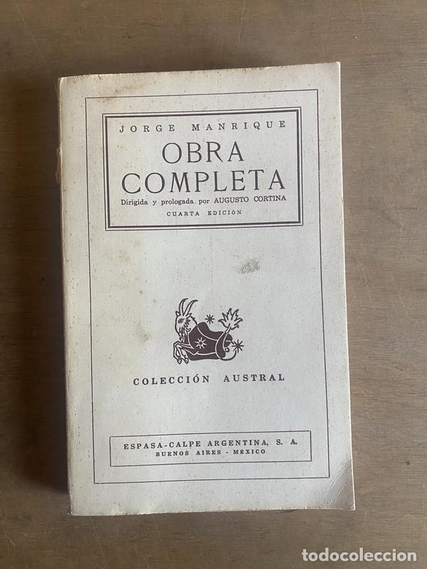 Libros de segunda mano: Obra completa - Manrique Jorge - Foto 1