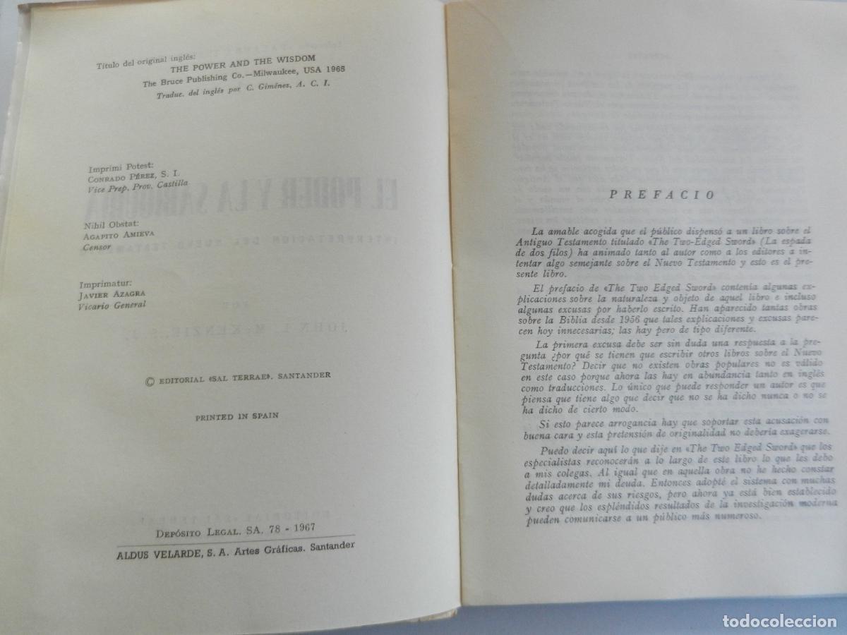 Libros de segunda mano: EL PODER Y LA SABIDUR&Iacute;A - JOHN L. MCKENZIE - EDITORIAL SAL TERRAE 1967. - Foto 5