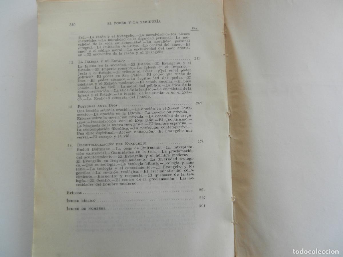 Libros de segunda mano: EL PODER Y LA SABIDUR&Iacute;A - JOHN L. MCKENZIE - EDITORIAL SAL TERRAE 1967. - Foto 7