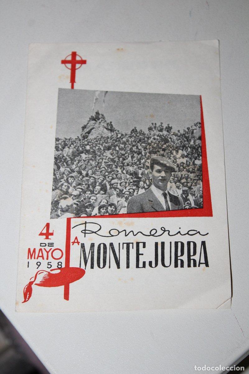 Libros de segunda mano: Programa. Romer&iacute;a a Montejurra. 4 de mayo 1958.- Carlismo. - - Foto 1