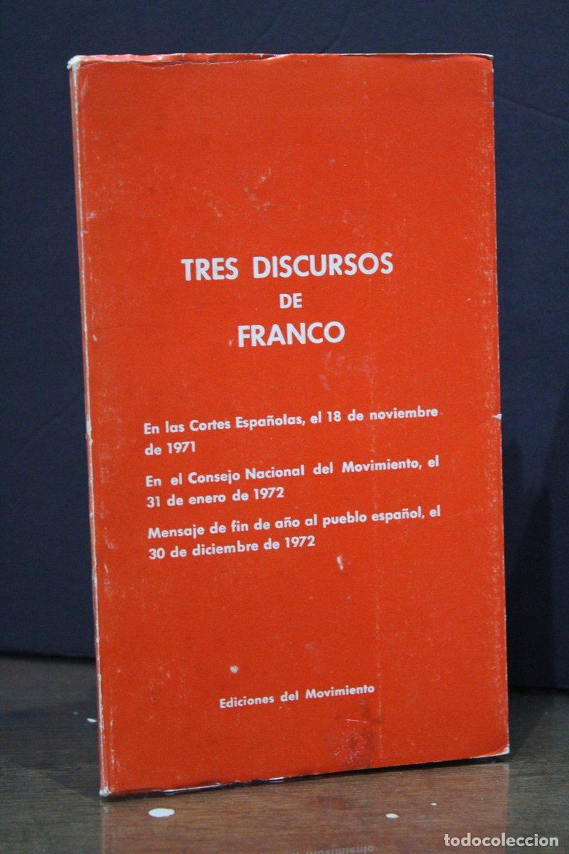 Libros de segunda mano: Tres discursos de Franco.- Ediciones del Movimiento. - - Foto 1