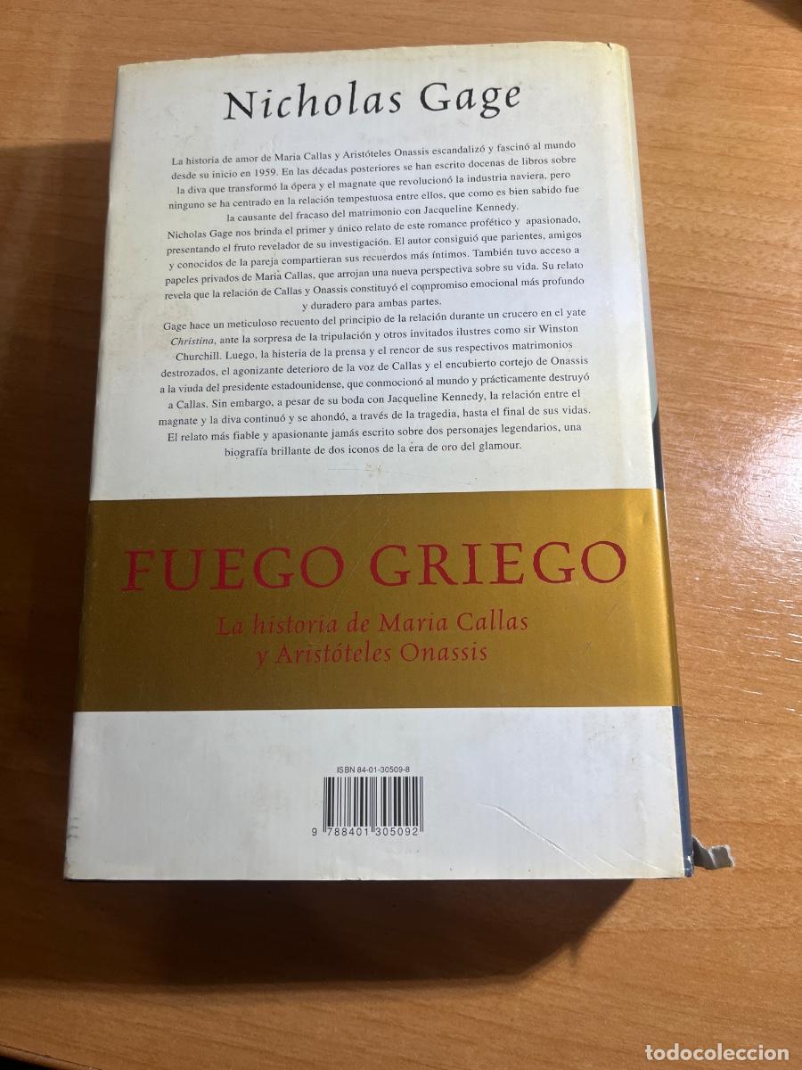 Libros de segunda mano: Libro Fuego Griego | Nicholas Gage | 2001 - Foto 2