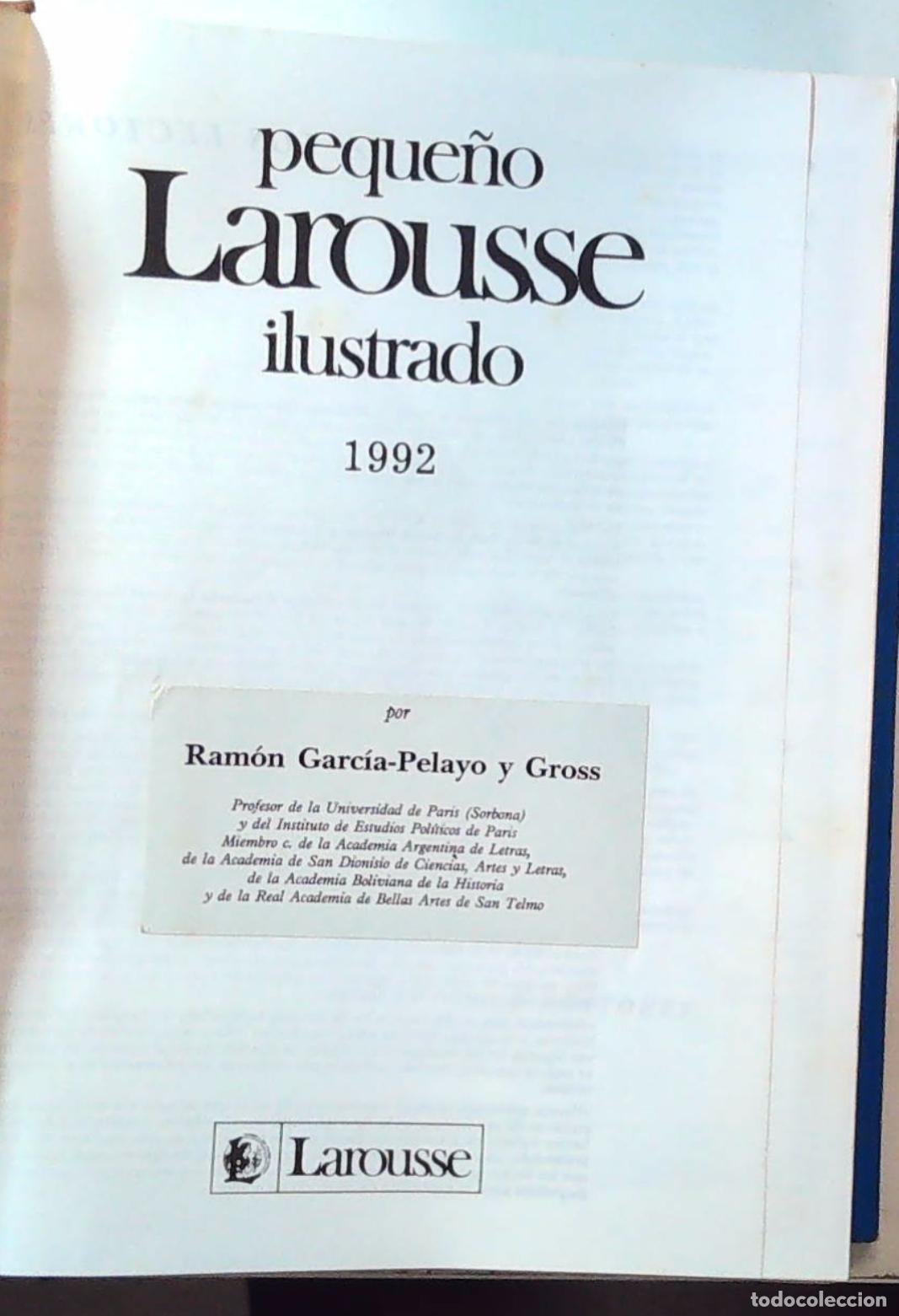 Libros de segunda mano: Peque&ntilde;o LAROUSSE ilustrado 1992. Edici&oacute;n 1991 - Foto 2