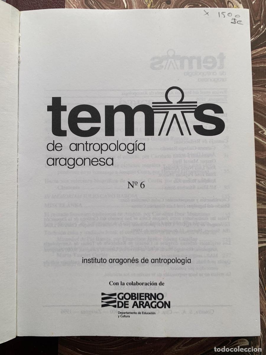 Libros de segunda mano: Temas de Antropolog&iacute;a aragonesa (Bols 47) - Foto 2