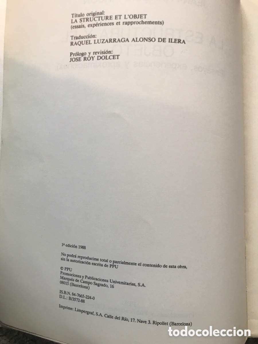 Libros de segunda mano: Estructura y objeto / J.F. Pirson - Foto 5