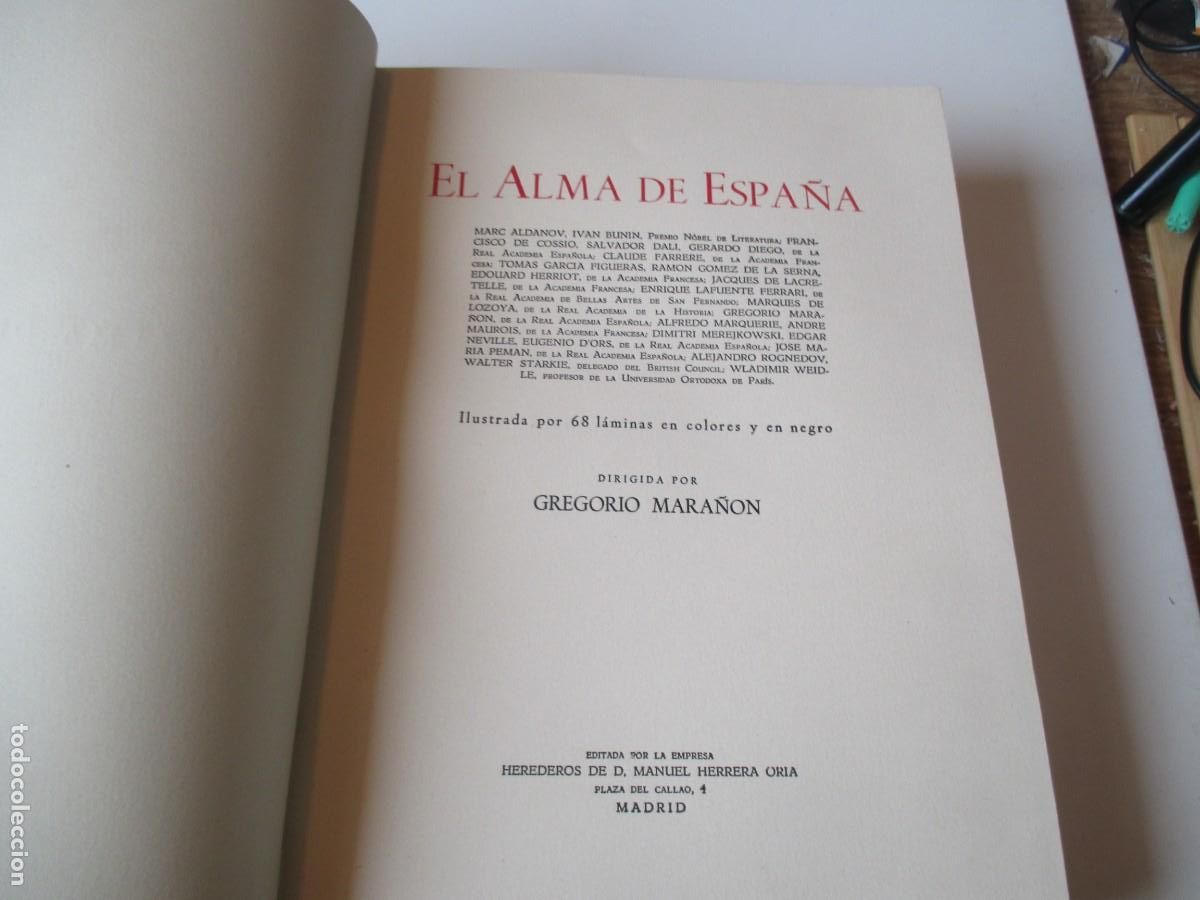 Libros de segunda mano: VV.AA. (Pr&oacute;logo de Mara&ntilde;&oacute;n) El alma de Espa&ntilde;a W39231 - Foto 5