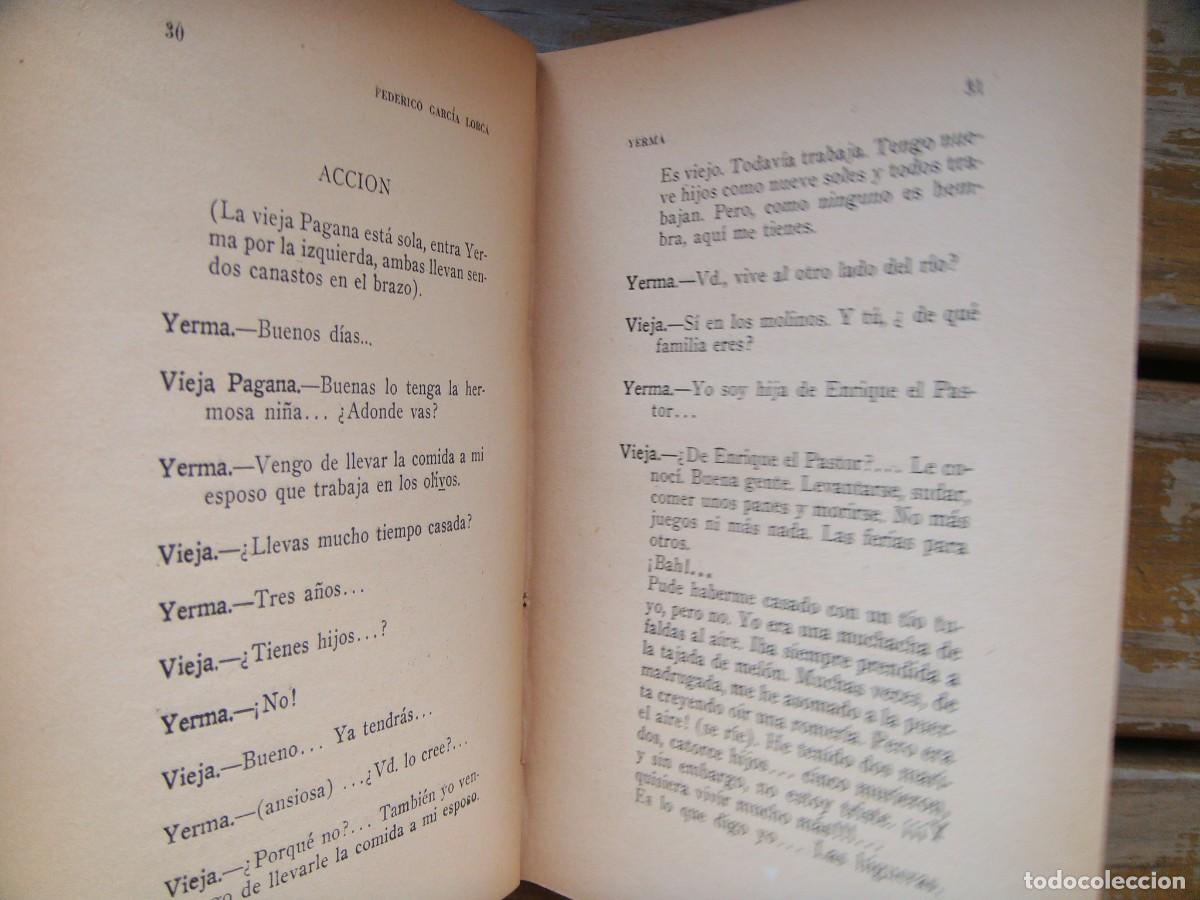 Libros de segunda mano: Federico Garc&iacute;a Lorca: YERMA. Primera edici&oacute;n - Foto 4
