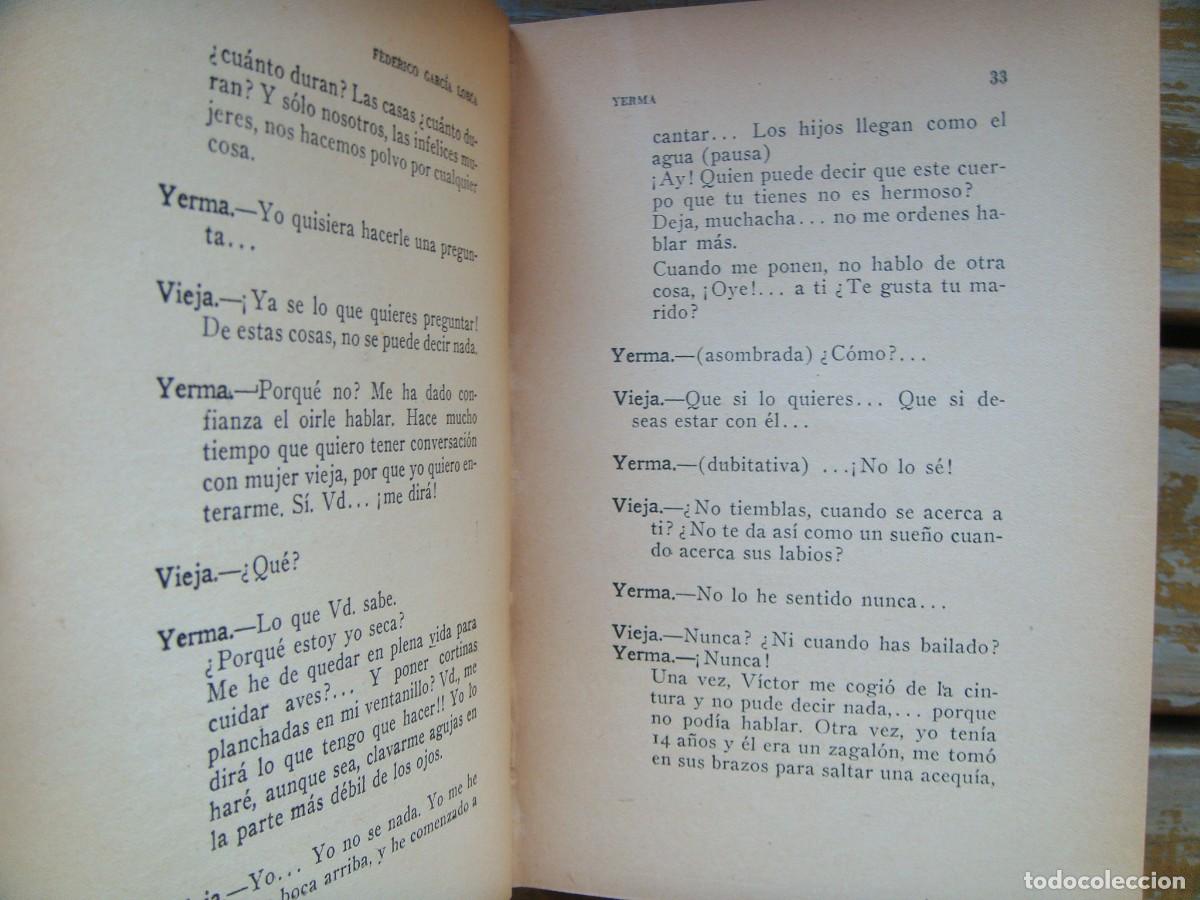 Libros de segunda mano: Federico Garc&iacute;a Lorca: YERMA. Primera edici&oacute;n - Foto 5