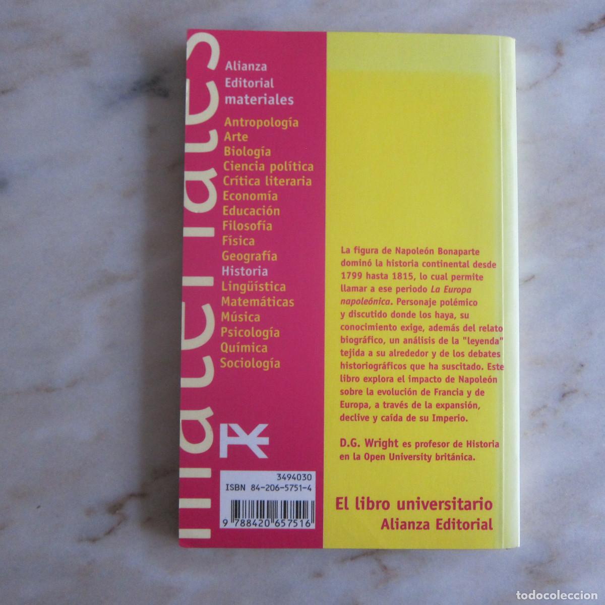 Libros de segunda mano: LA EUROPA NAPOLE&Oacute;NICA - D. G. WRIGHT (ALIANZA) HISTORIA - Foto 3